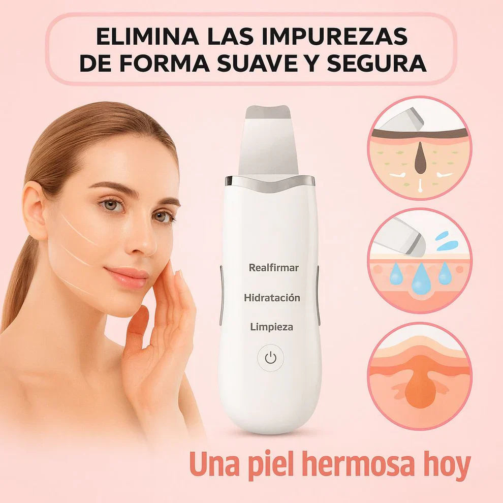 Espátula Ultrasónica | Piel mas Joven sin Arrugas y Puntos Negros